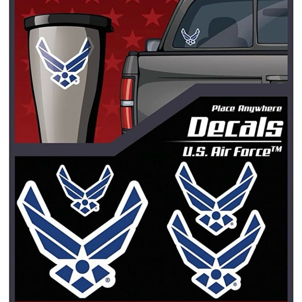 U.S. Air Force Decals Set, Stickers for Autos, Water Bottles & More!